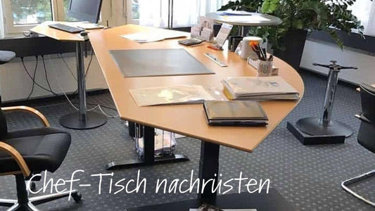 Cheftisch zum gesunden Schreibtisch umbauen mit elektrischem Tischgestell