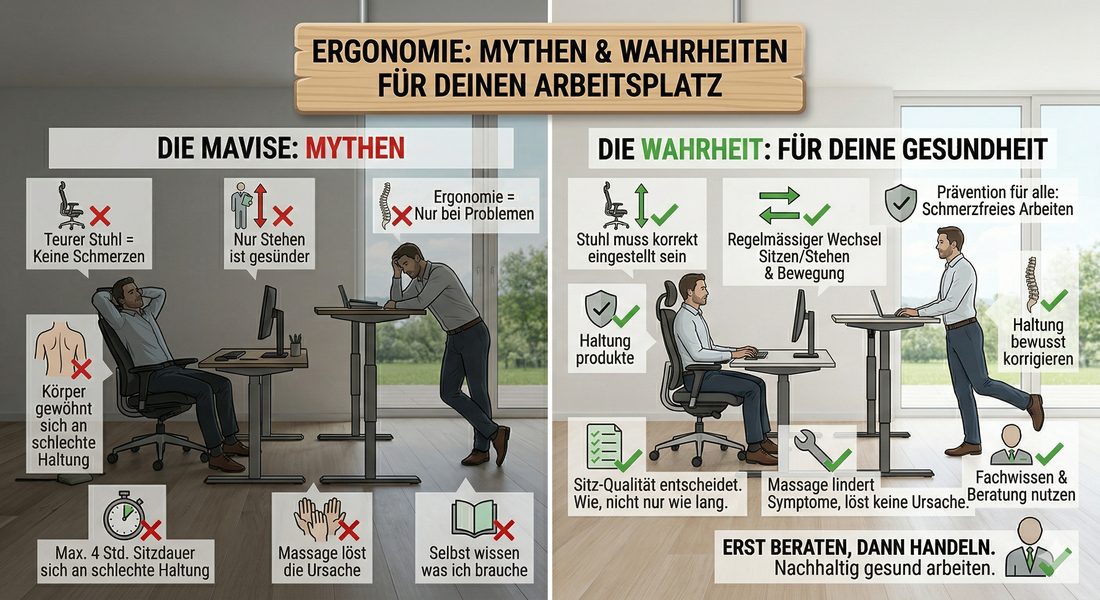 Die 7 grössten Ergonomie-Mythen – und was wirklich stimmt