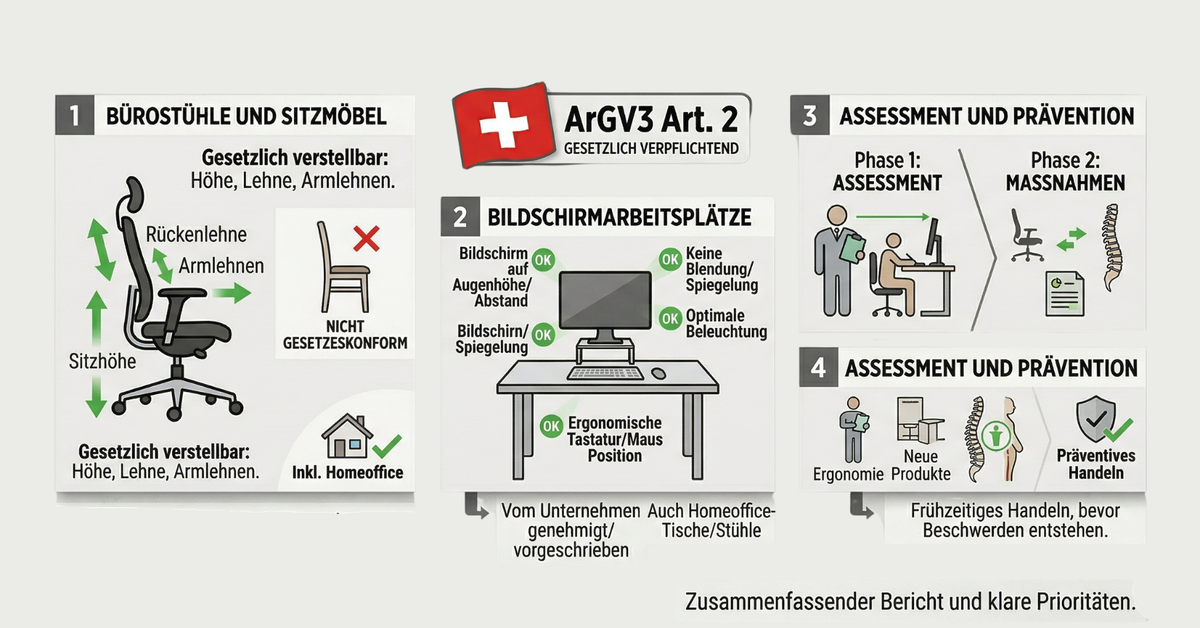 Ergonomie-Pflicht in der Schweiz – was Arbeitgeber wirklich schulden