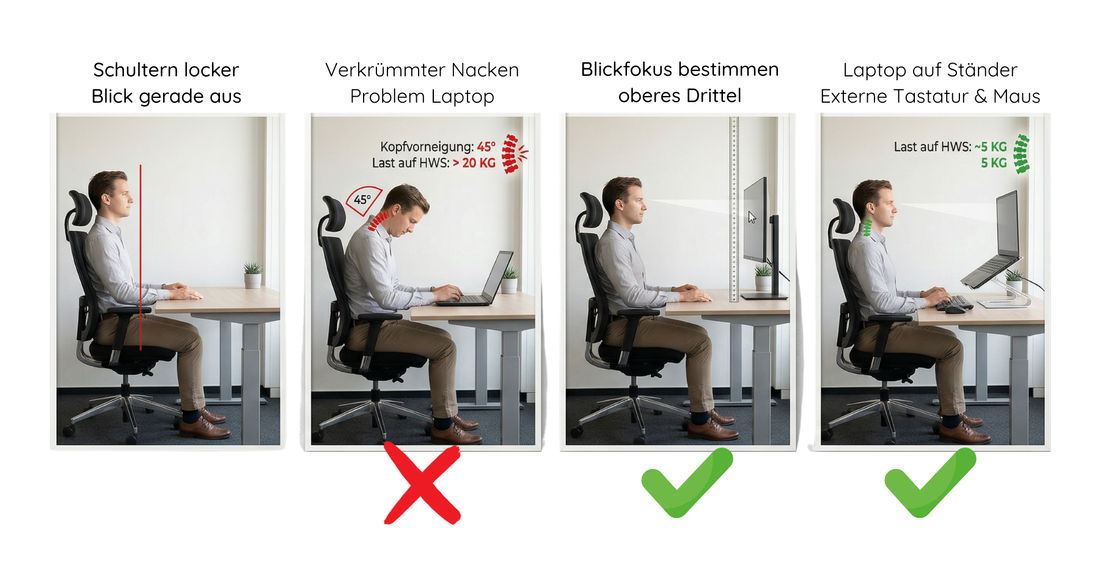 Monitor-Höhe richtig einstellen – der unterschätzte Nackenschmerz-Faktor